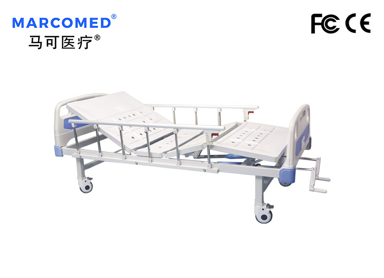 鋁合金護欄兩搖手動病床（經(jīng)典鋁合金四角剎車）