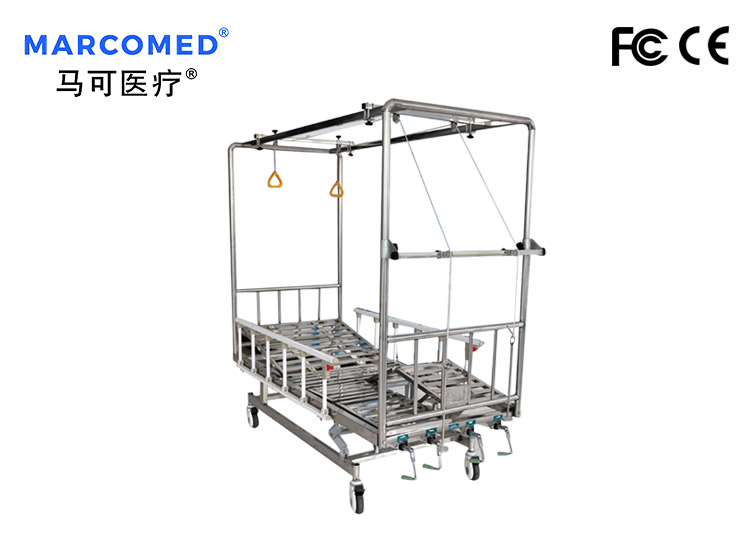 四搖骨科全不銹鋼手動(dòng)病床(全龍門(mén)架)